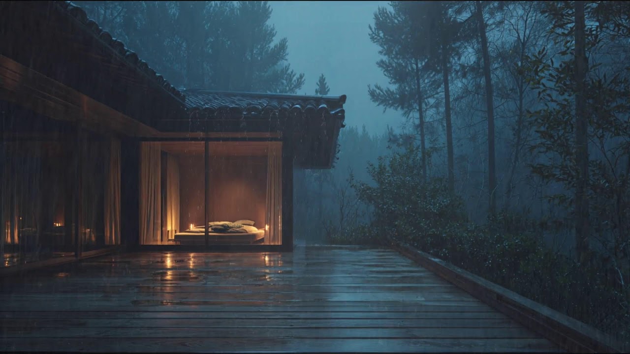 Calm Rainfall at the Forest Cabin 🌧 | Deep Sleep and Relax with Nature Ambience