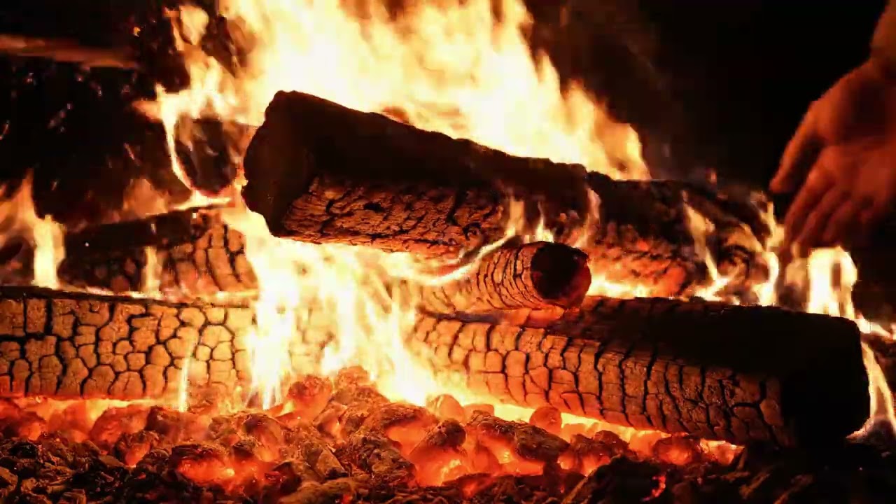 Fireplace with nature Fire Sounds. good night