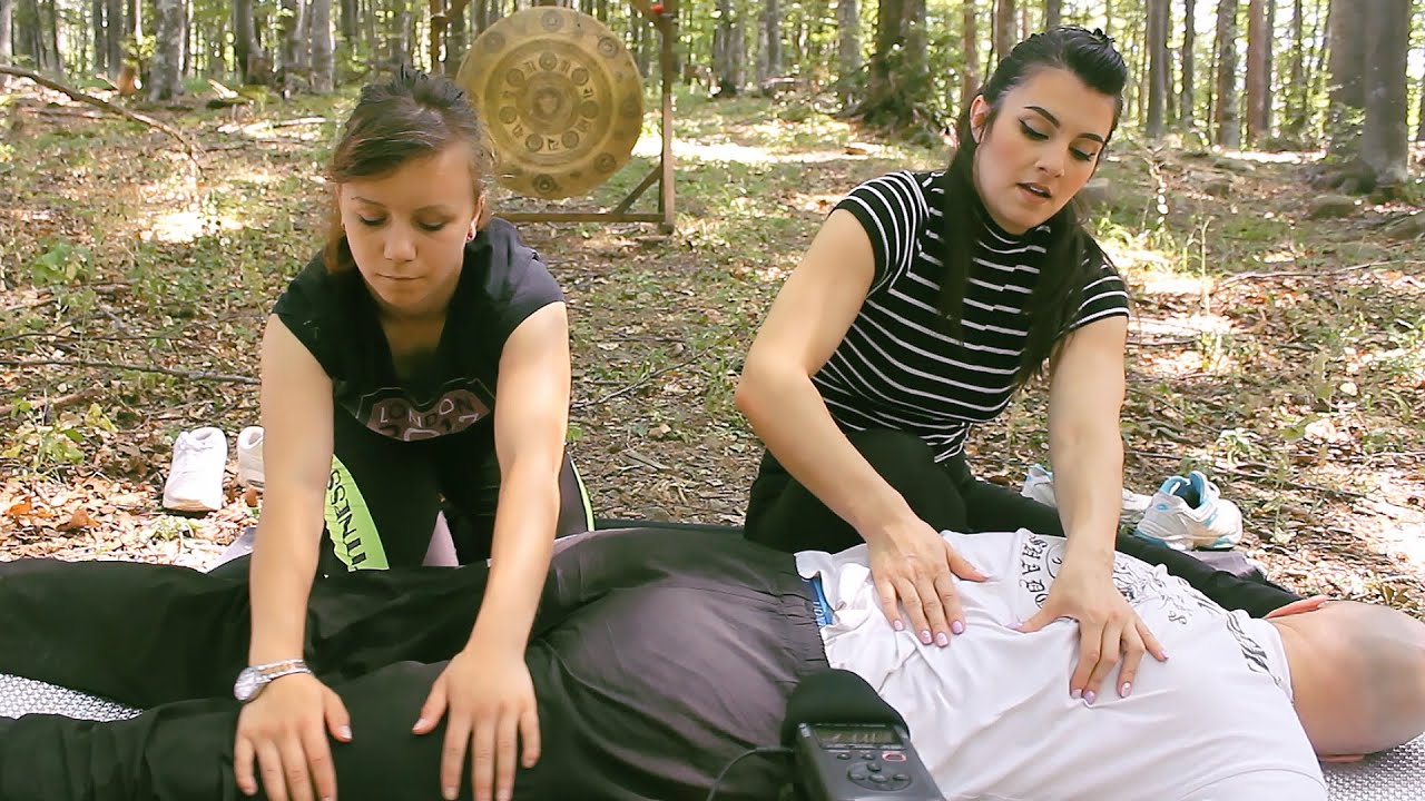 He Was Massaged by The Girls in The Woods, No Talking ASMR