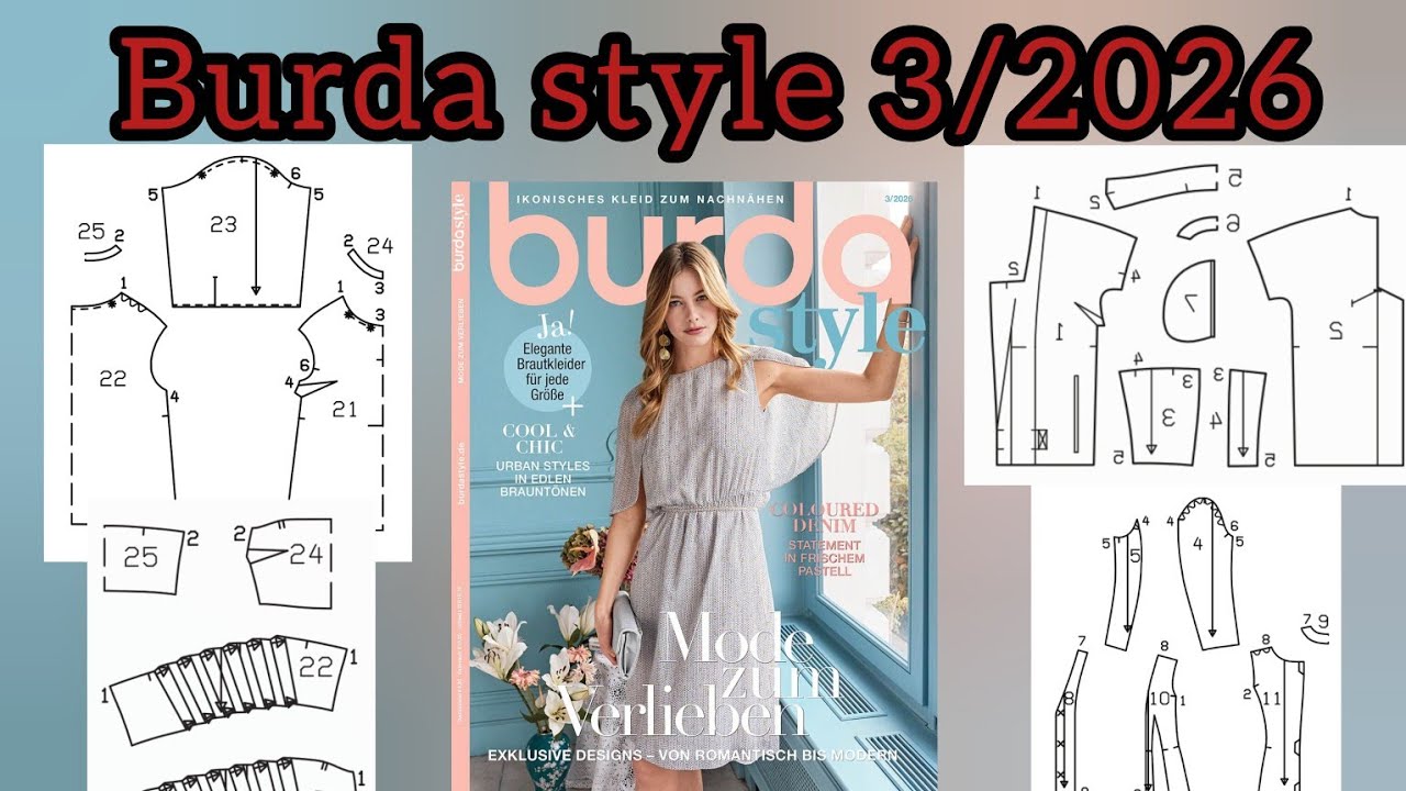 Burda style 3/2026 ,full preview and complete line drawing 