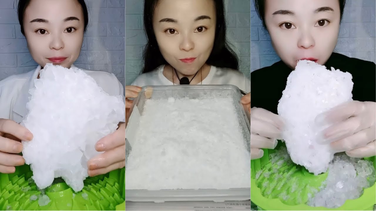 White Ice Eating ASMR | Crushed Ice | Ice Eating