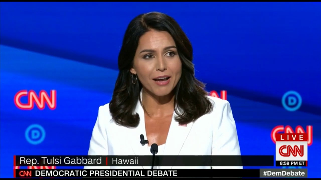 Tulsi Gabbard and Andrew Yang discuss Immigration - CNN Democratic Presidential Debates 7-31-2019