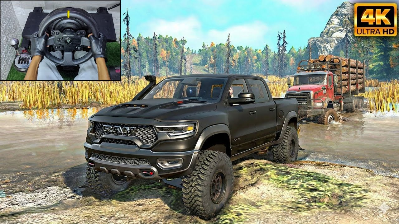 Stuck CHEVROLET Truck Recovery | DODGE RAM TRX | Snowrunner Gameplay [4K60FPS]