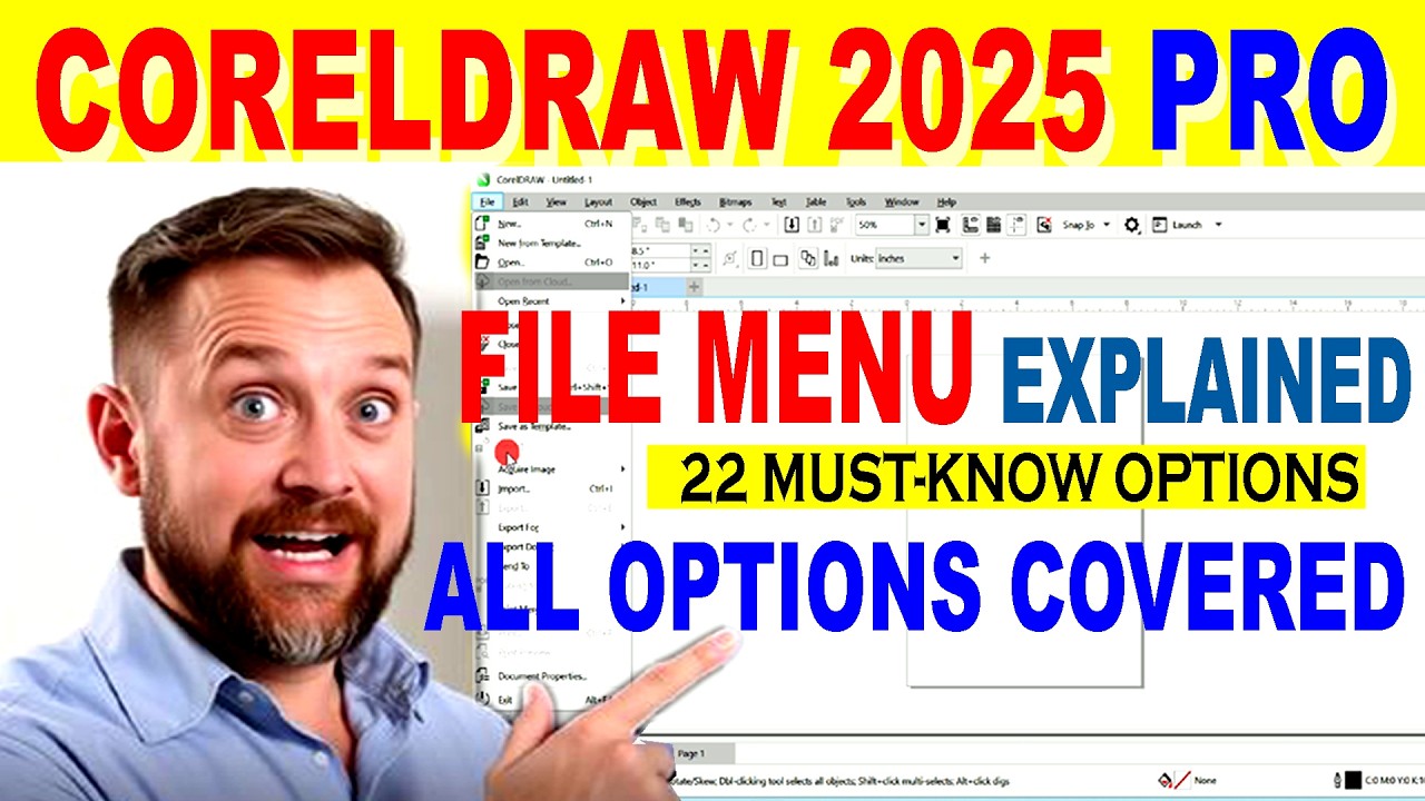 Master CorelDRAW 2025 File Menu | All 22 Options Explained (Complete Guide)