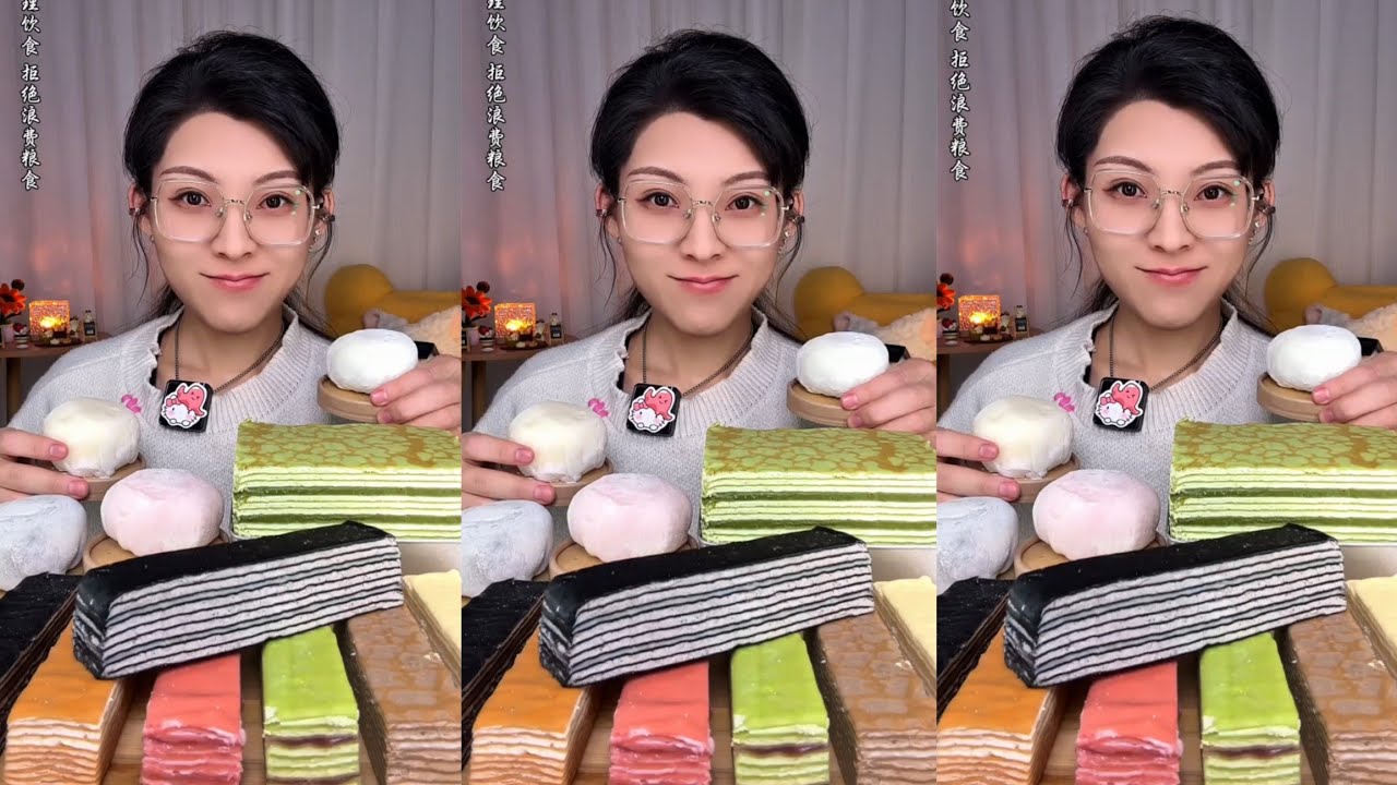 ASMR] Dessert Mukbang🎂🍦🍰🍮 (Creamy Crepe Cakes) 디저트 먹방 |Eating Sounds#cake #asmrcake #asmrcake