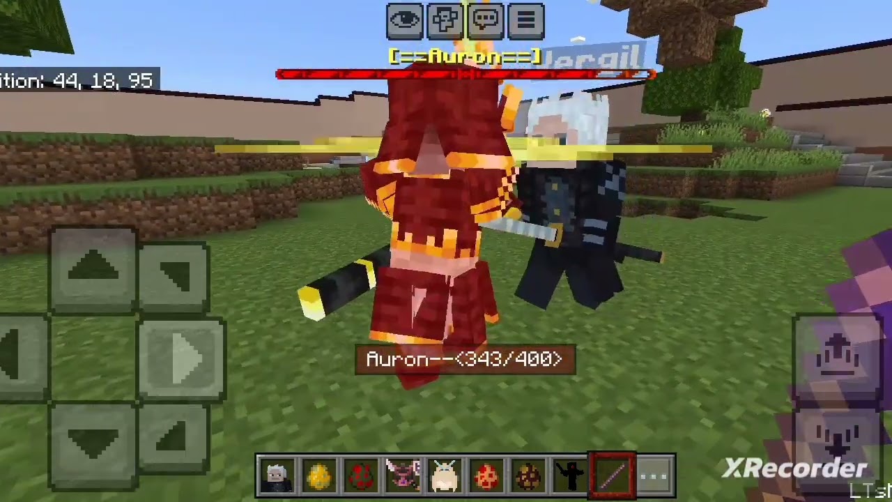 Vergil vs combat boss (Minecraft mob battle vs devil may cry)