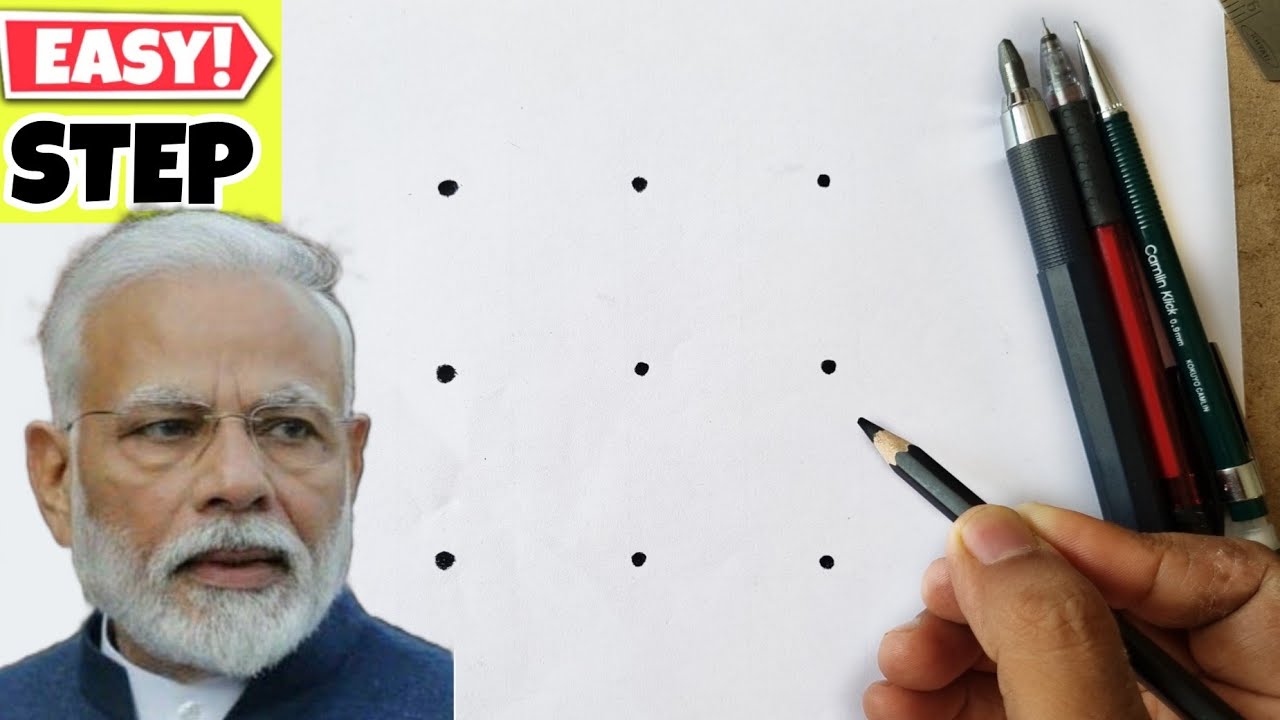 Dots turns into Narendra Modi Drawing || How to draw Narendra Modi Drawing