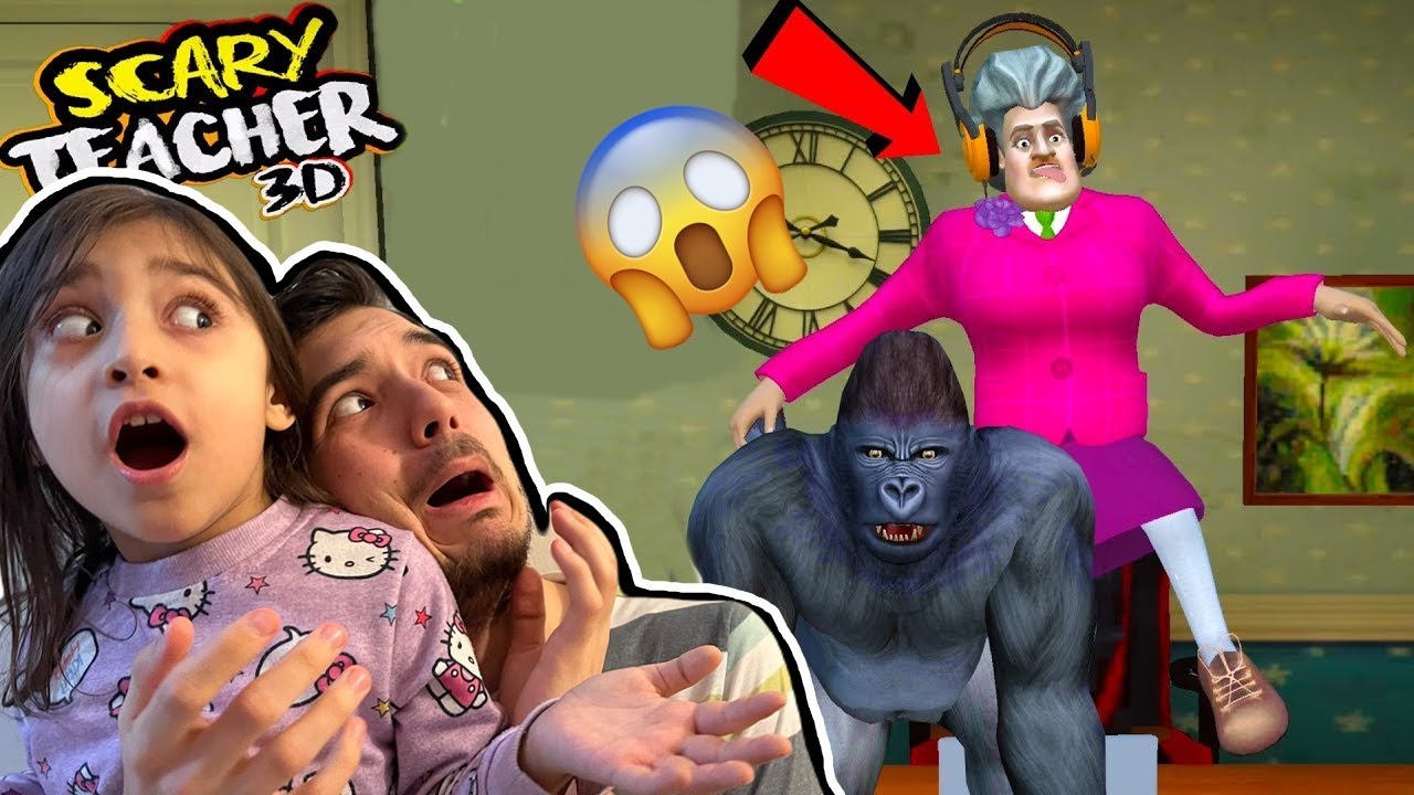 KÖTÜ ÖĞRETMEN GORİLDEN DAYAK YEDİ!!! 😱😂 - Scary Teacher 3D @ElifAselUmut