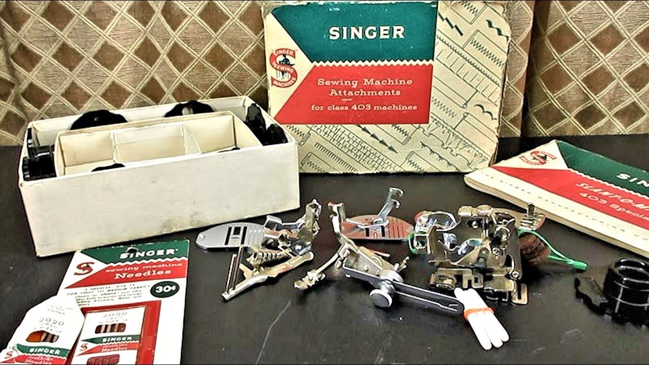 The Complete Original Attachment Set Singer Model 403A Sewing Machine