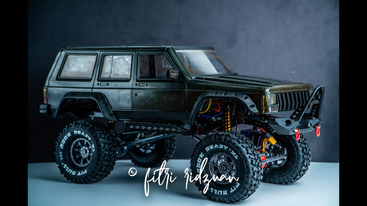 time lapse installation and paint | Jeep Cherokee Hard Body axial scx10 ii clone full metal Chassis