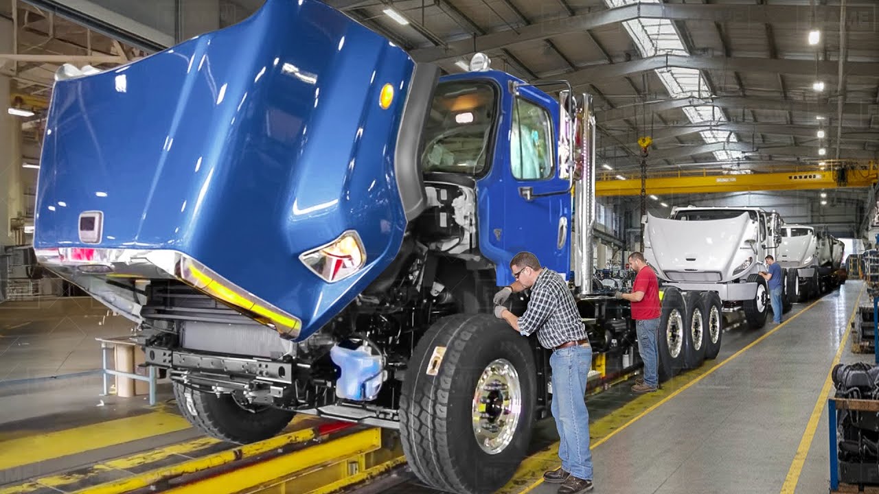 Inside the Production of Massive Freightliner Trucks in the US