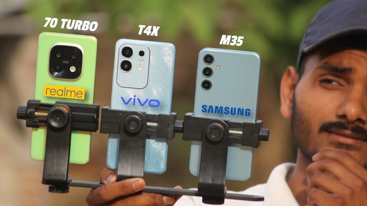 Galaxy M35 vs Vivo T4x vs Narzo 70 Turbo : Comparison & Test.