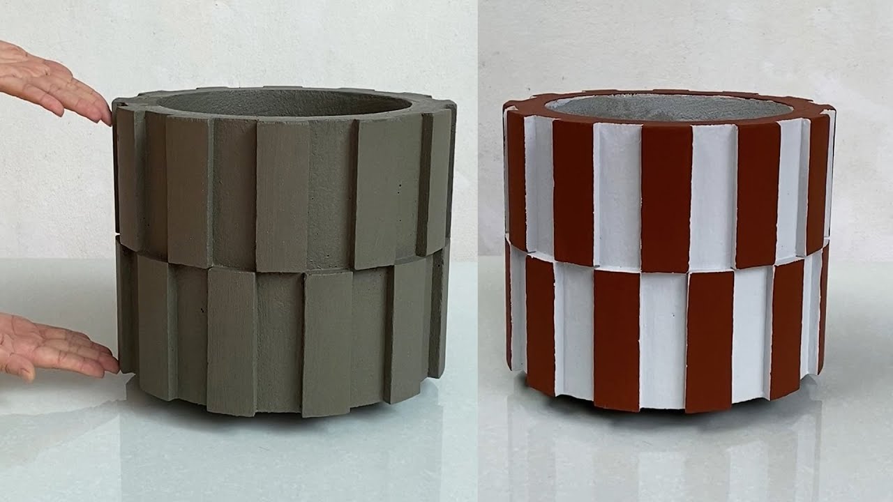 Simple And Easy -  How to make beautiful, unique flower pots from cement and foam at home