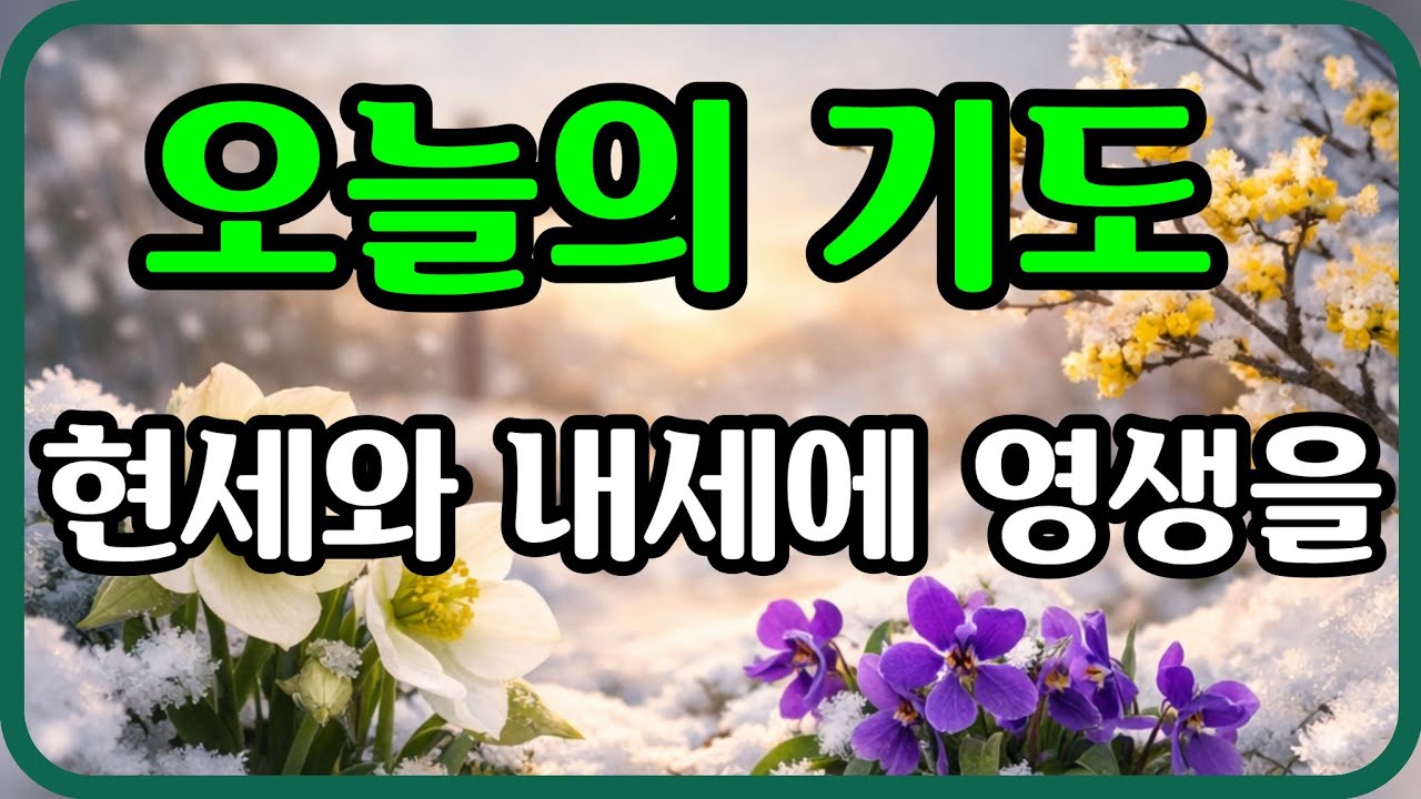 40.[오늘의 기도] 현세와 내세에 영생을/요한일서 5:1-12/QT기도