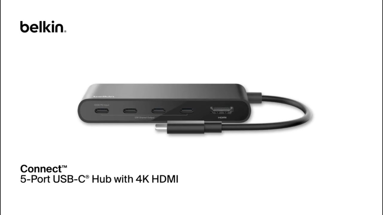 Belkin 5-Port USB-C Hub with 4K HDMI | USB-C Hub for Work & Play