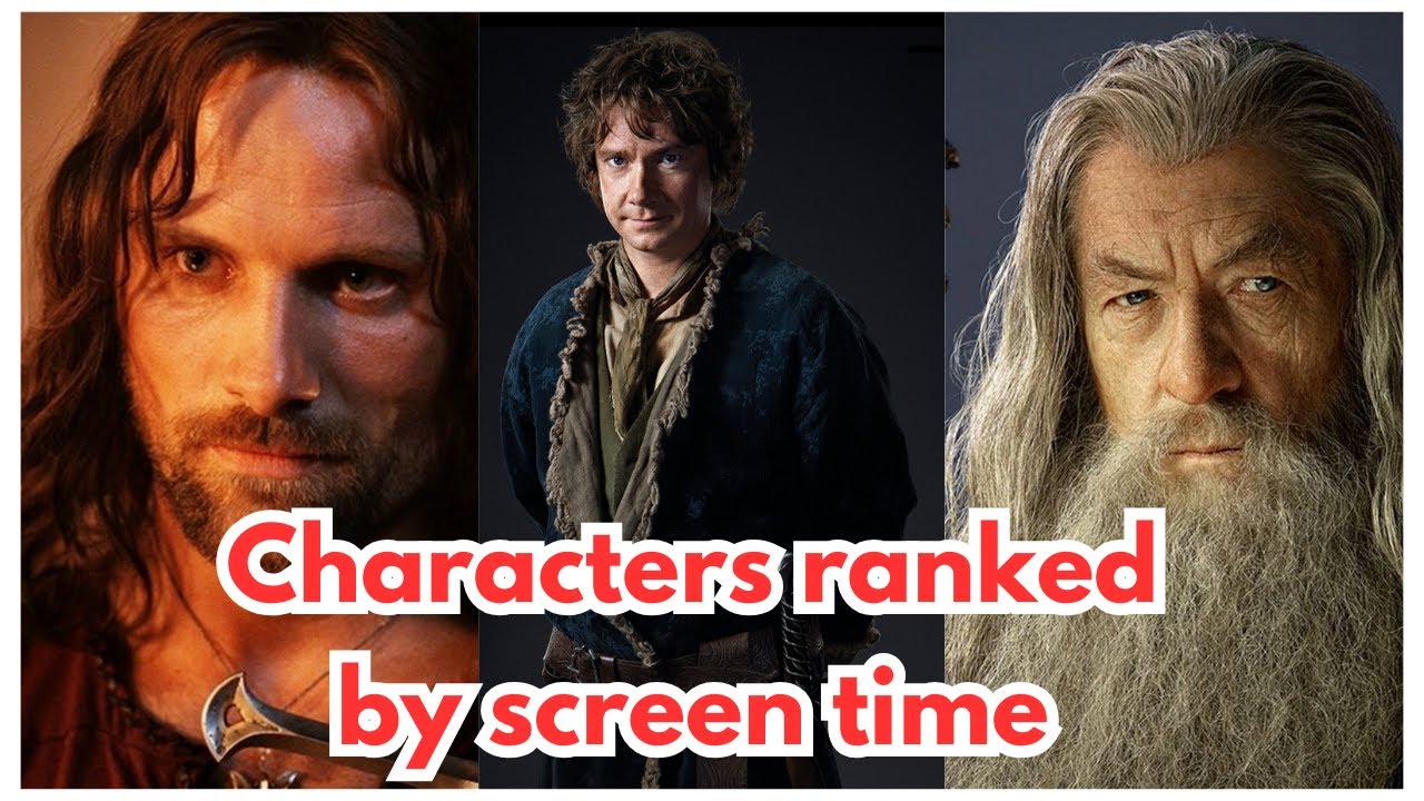 Top 50 CHARACTERS from LORD OF THE RINGS and THE HOBBIT  ranked by screen time.