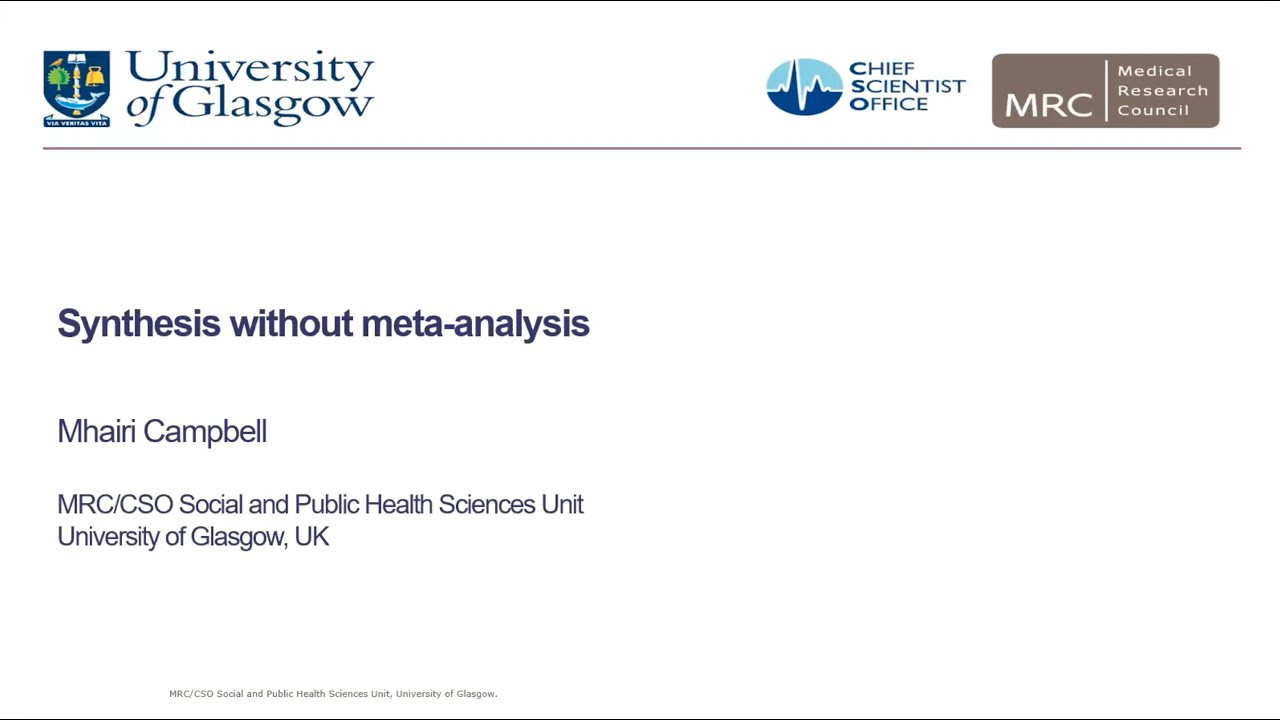 Synthesis Without Meta-analysis (SWiM) reporting guideline