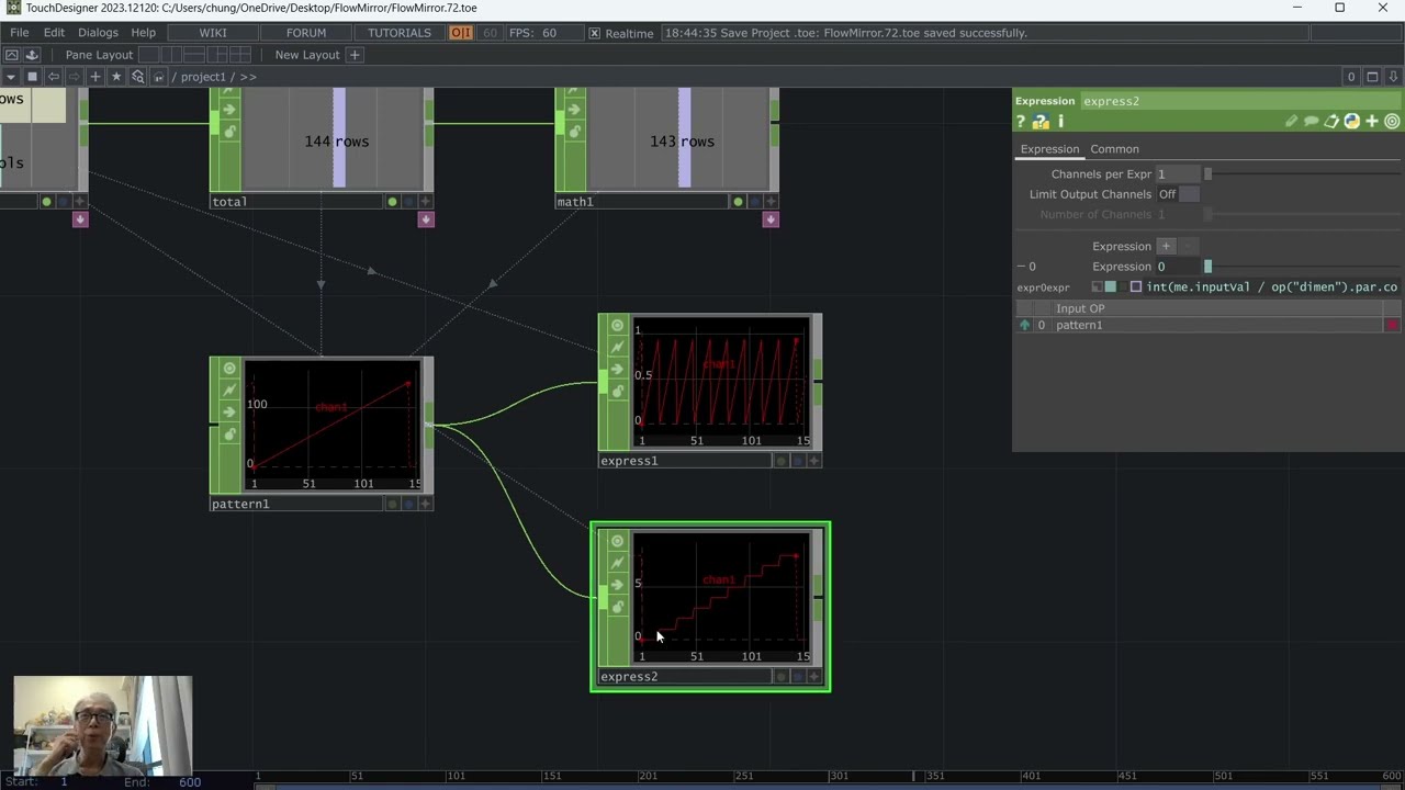 Interactive mirror with optical flow in TouchDesigner