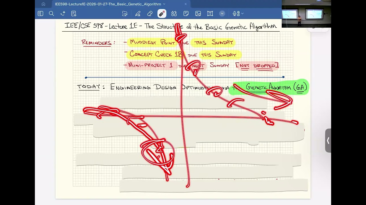 IEE 598: Lecture 1E (2026-01-27): Structure of the Basic Genetic Algorithm