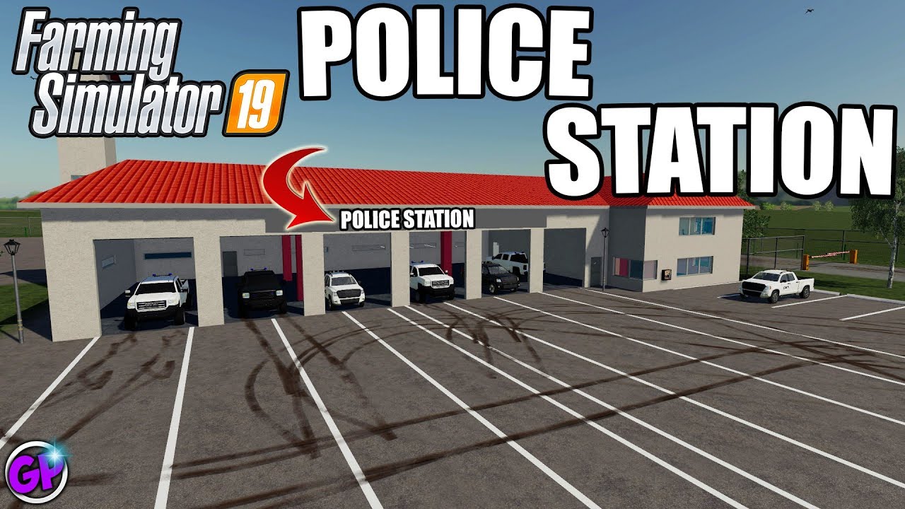 POLICE STATION IN FARMING SIMULATOR 19 SPENCER TV FIRE STATION MOD GARRETT PLAYS FS19