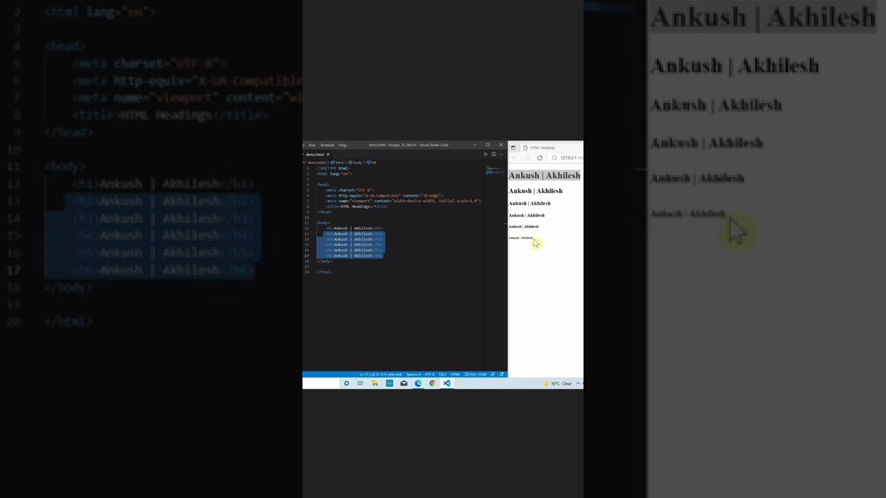 What is HTML Heading? | heading tag h1 to h6
