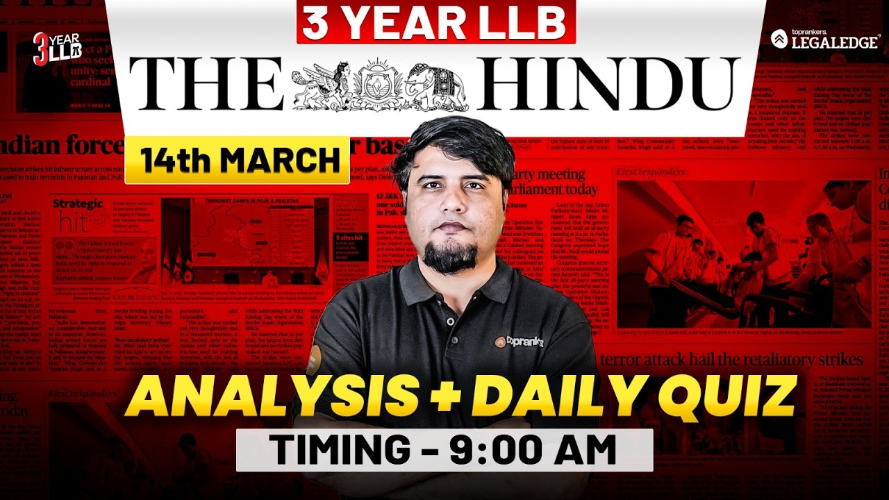 The Hindu Analysis | Daily Current Affairs | 3 year LLB | LegaLEdge