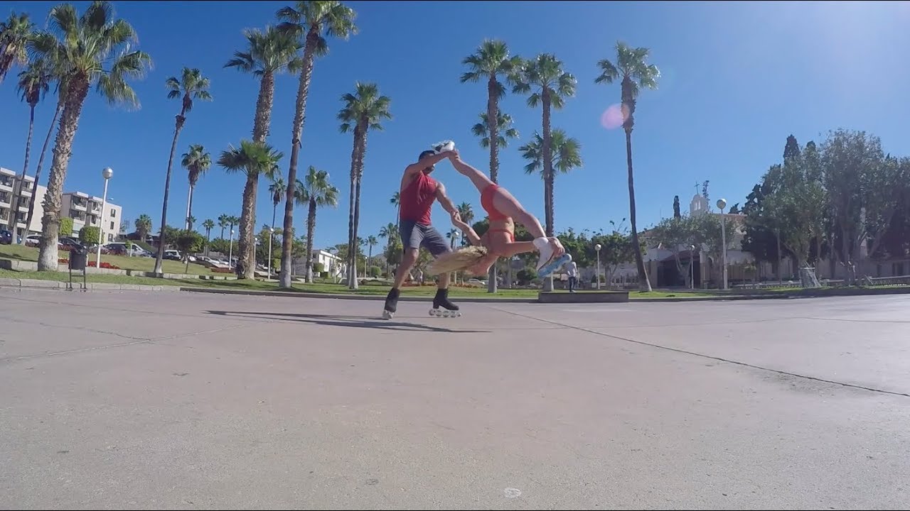 ROSIE & ADAM IN TENERIFE | ACROBATIC INLINE FIGURE SKATING