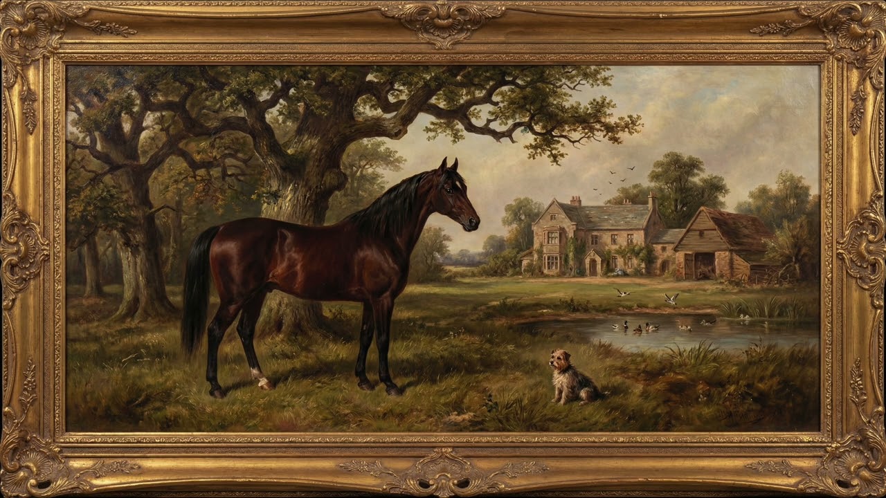 TV VINTAGE ART 4K | 3 Classic Oil Paintings of Beautiful Horses | No Sound 3 Hours