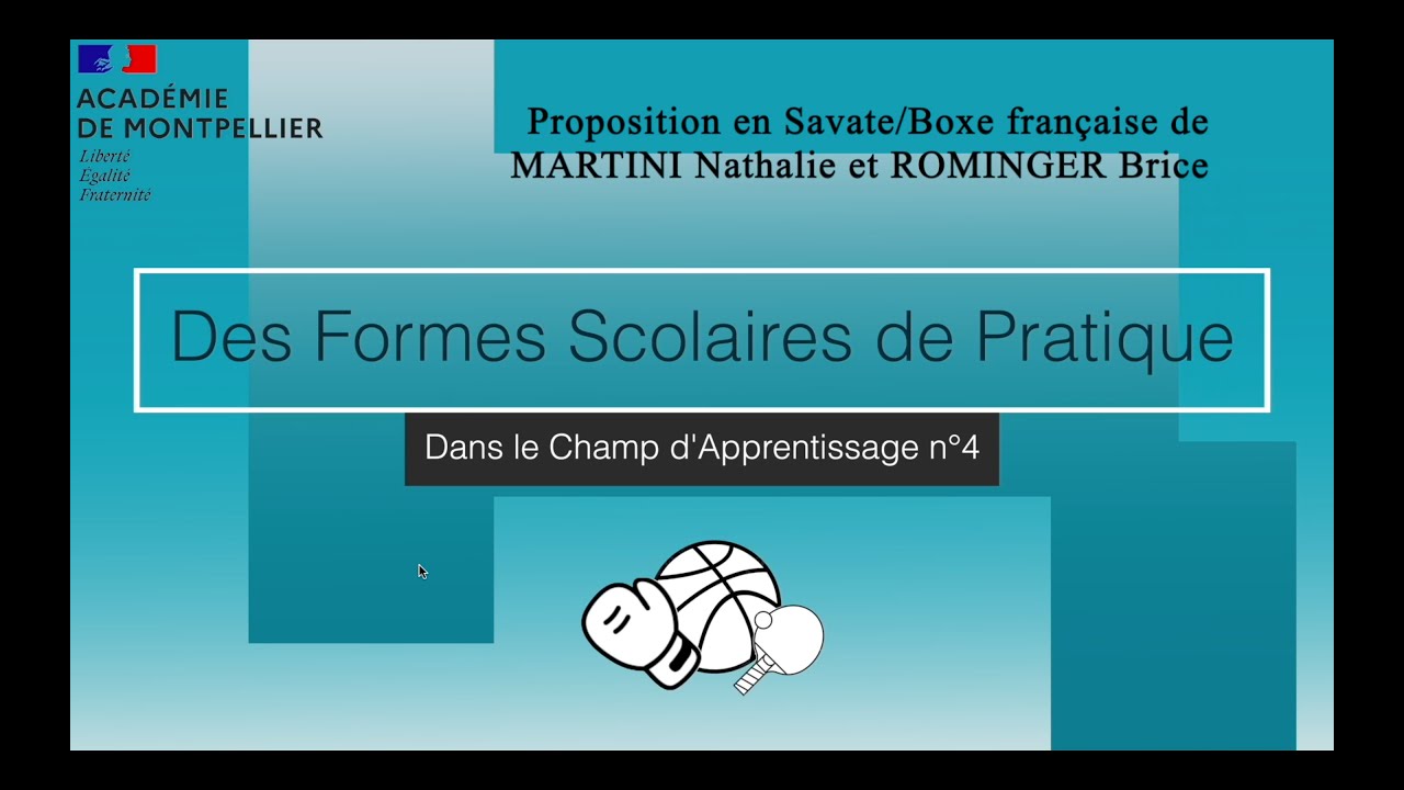 [Cercle CA4] Une Forme Scolaire de Pratique en Savate Boxe Francaise - lycée