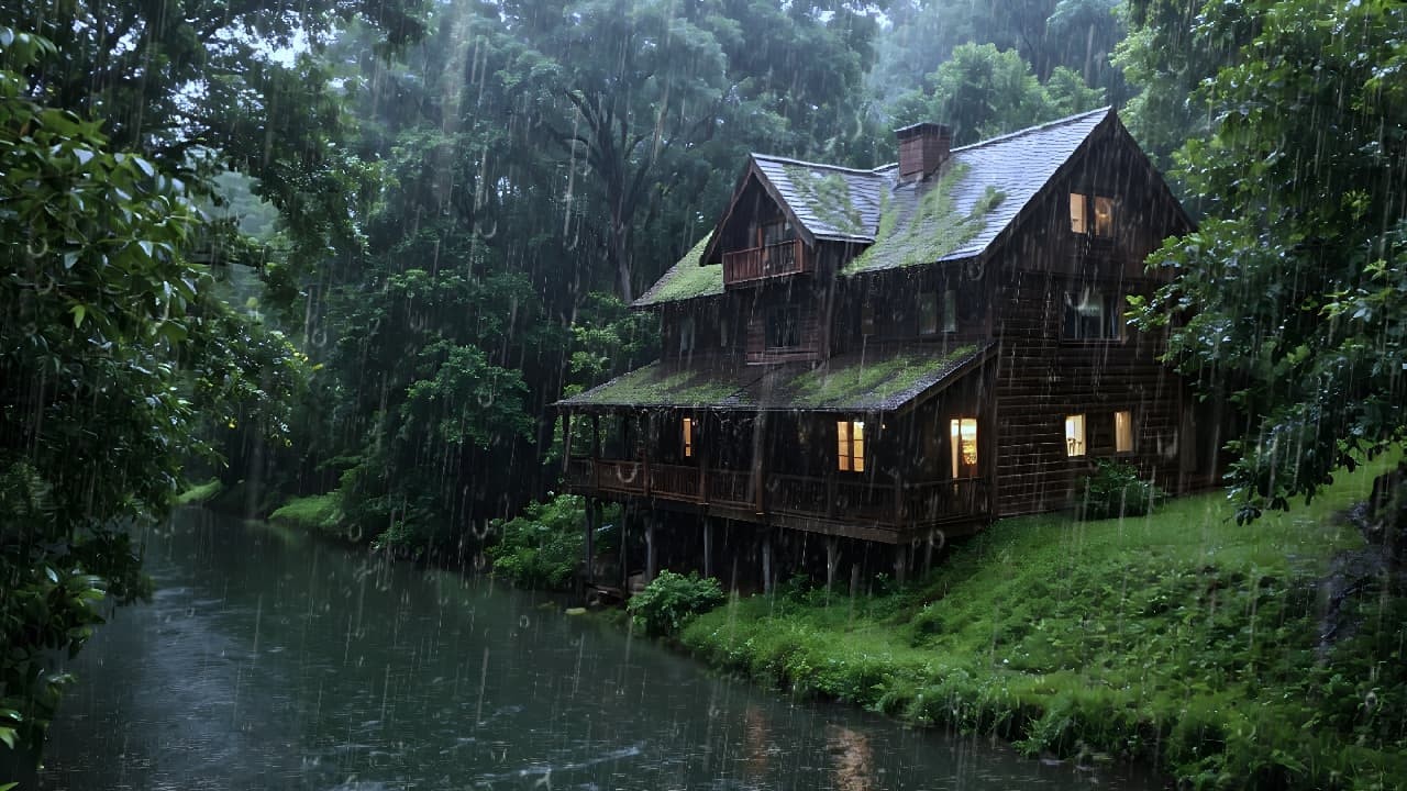 Deep Sleep Rain Forest Thunderstorm | Heavy Rain Sounds for Insomnia and Stress Relief
