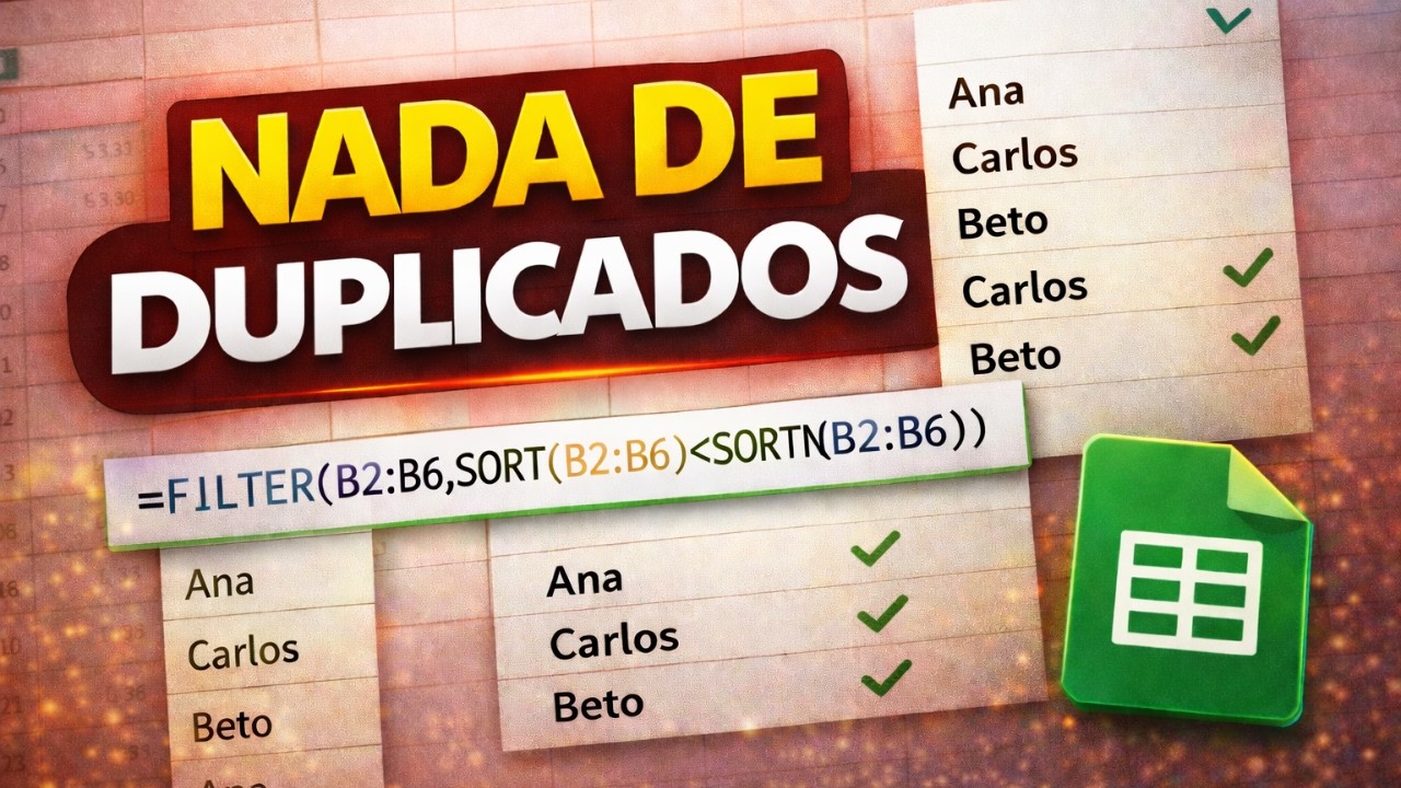 Identificando e removendo duplicados com FILTER | Google Planilhas
