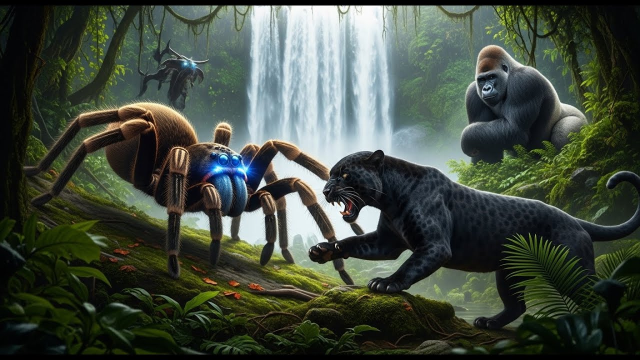 Giant Spider vs Black Panther | Jungle's Deadliest Clash