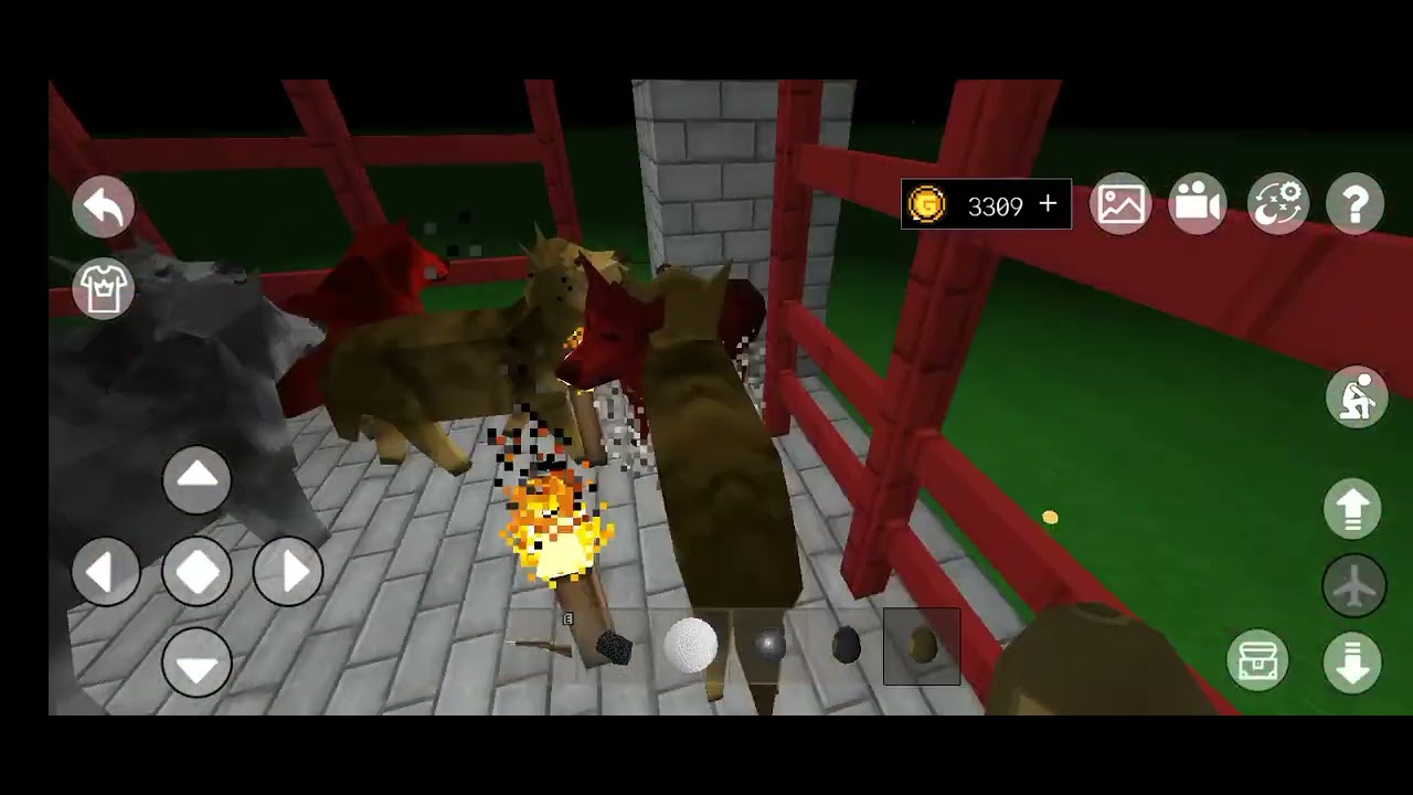 Fight coyote Gray Wolf coyote vs Gray Wolf in mini block craft