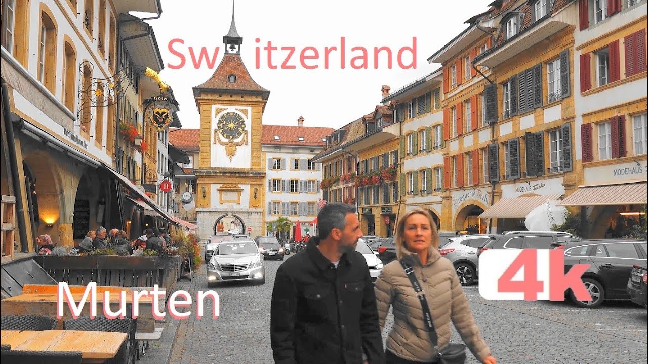 SWITZERLAND - MURTEN - PART 2 - GRUYERES - Walking Tour beautiful villages - SUIZA - 4k