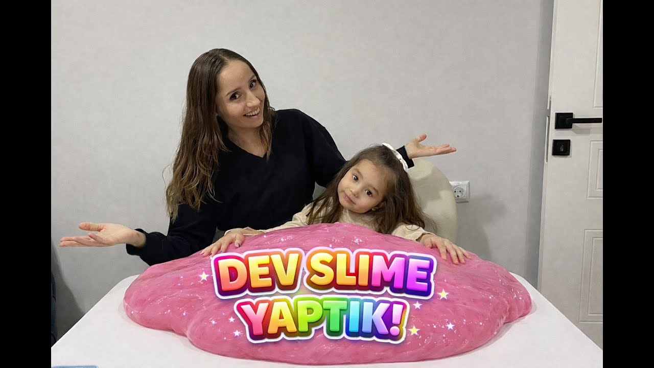 EVDE DEV SLİME YAPMAYA ÇALIŞTIK AMA SİZCE OLDU MU ?