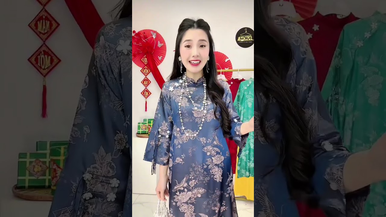 [340K/BỘ] ÁO DÀI LỤA GẤM TƠ TẰM AD638 NOKA|Đặt hàng ☎️035.272.4567