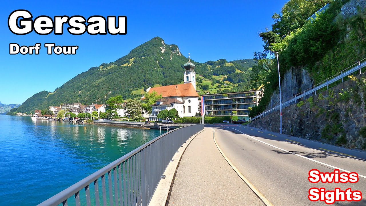 Gersau Switzerland 4K Beautiful Place Lake Lucerne