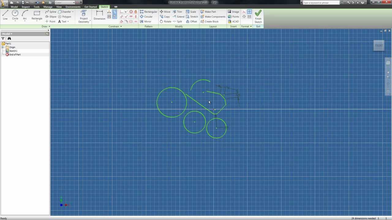 Autodesk Inventor Tutorial 1: Intro + Drawing 2D Sketches (Normalized Audio)