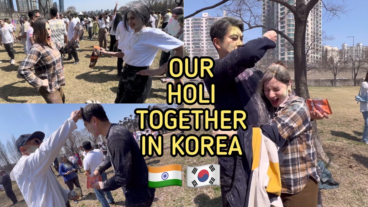 Celebrated Holi together with my Korean husband
