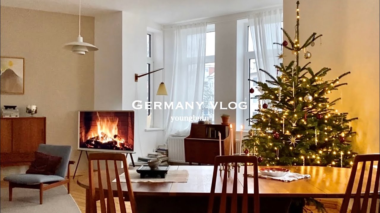Germany VLOG 🇩🇪독일에서 진짜!리얼! 생나무로 크리스마스트리 with 첫눈 / 가구배치로 분위기 확 달라진 겨울인테리어 Adventscalendar어드벤트캘린더&캔들