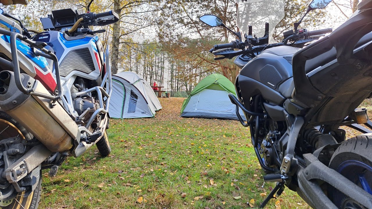 Jesienny wypad pod namiot - fajna droga offroad - Tracer 7 700 & Africa CRF 1100 Sports