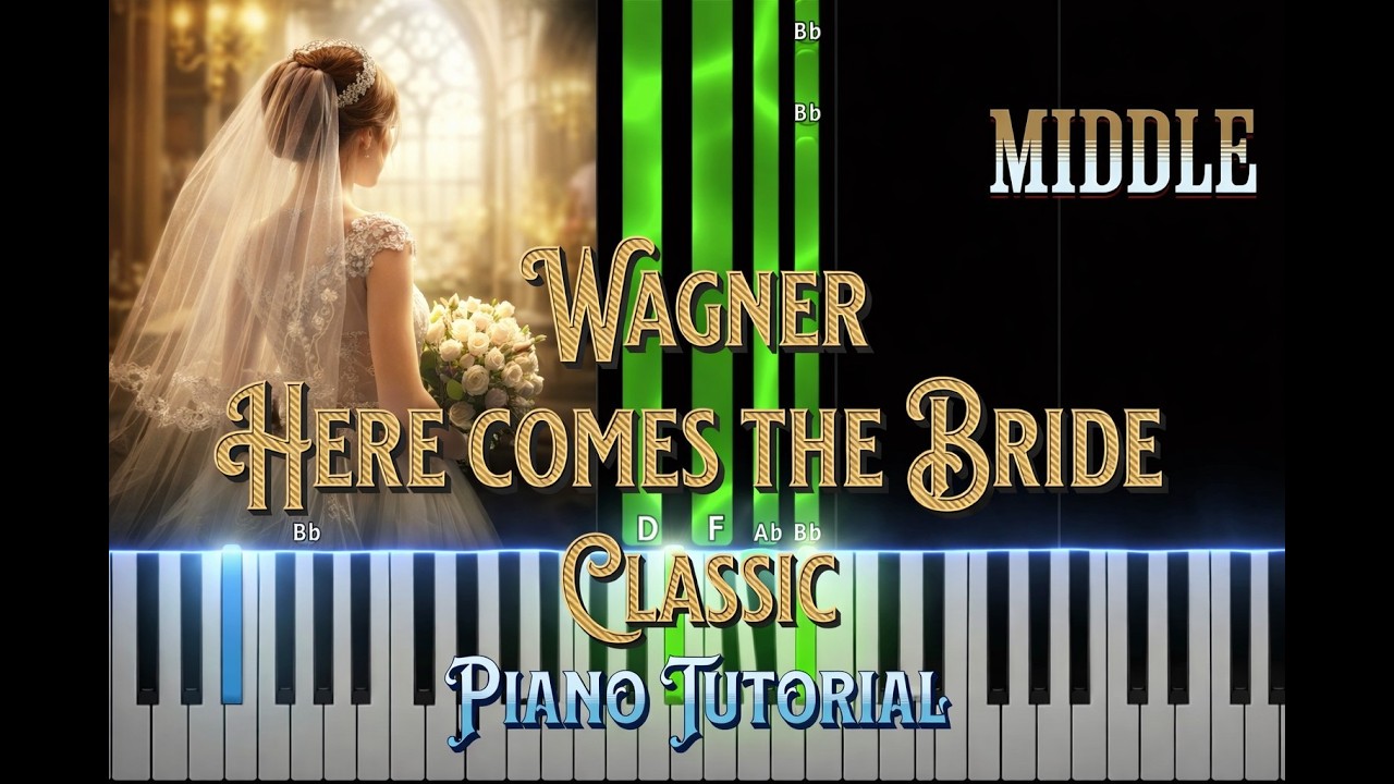 Here comes the bride  Wagner Middle Piano Tutorial