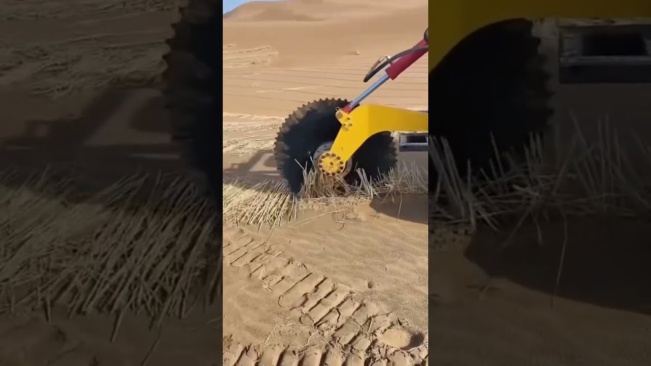 Desert sand control method. Straw line process
