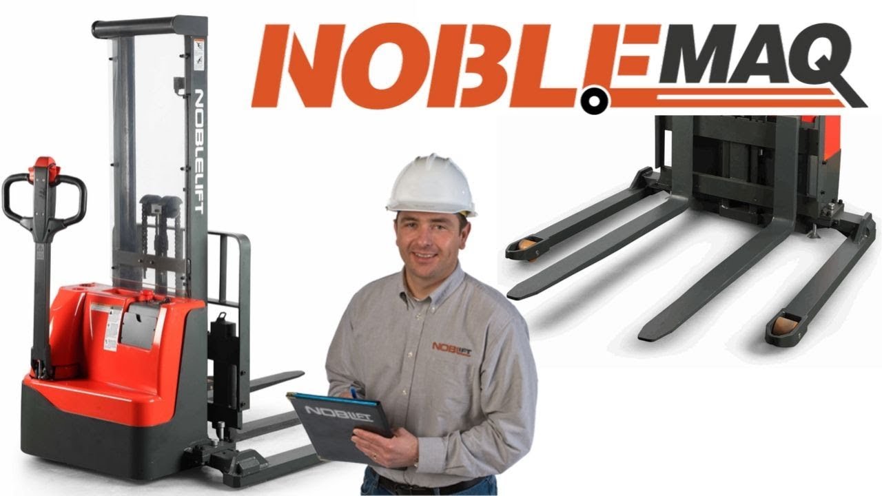 Noblelift Adjustable Straddle Fully Powered Pallet Stacker ECL-22 137 Inches