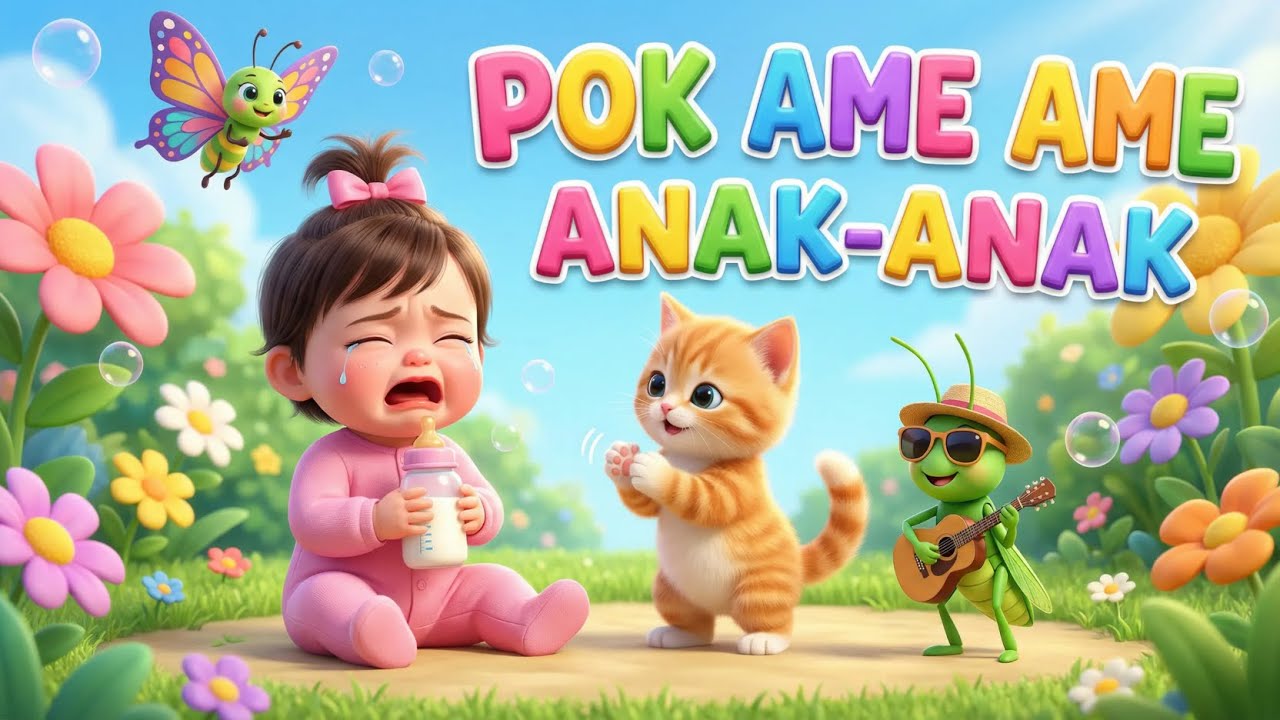 Pok Ame Ame 🦋🦗🥛 | Lagu Anak Indonesia Populer | 3D Ceria