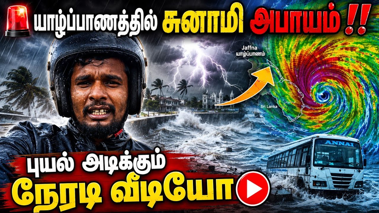 🛑யாழ்ப்பாணத்தில் சுனாமி அபாயம்‼️ புயல் அடிக்கும் நேரடி வீடியோ⭕