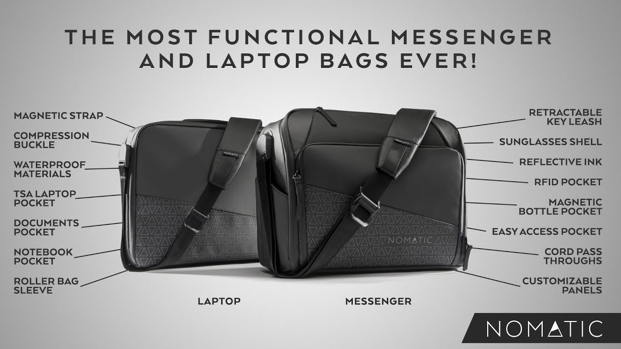 The NOMATIC Messenger and Laptop Bags.