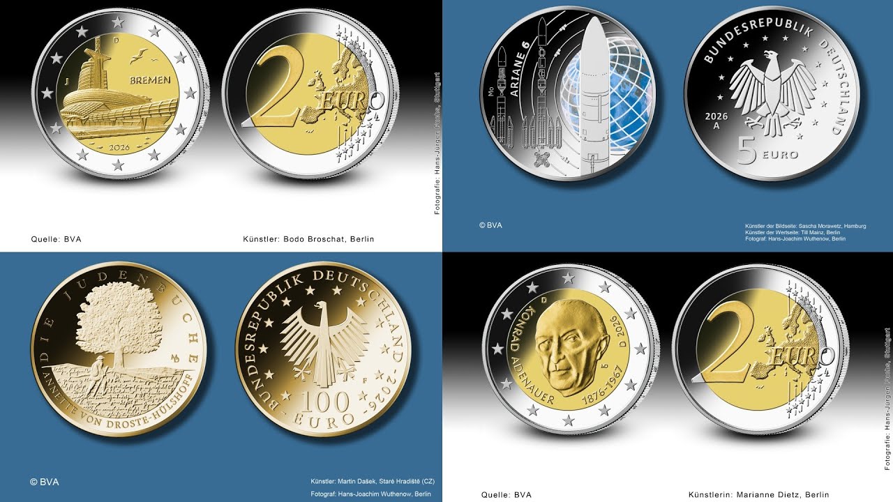 Die Deutschen Münzen 2026 - Viel oder KEIN Silber? Neue Serien, Polymer und Goldmünzen!