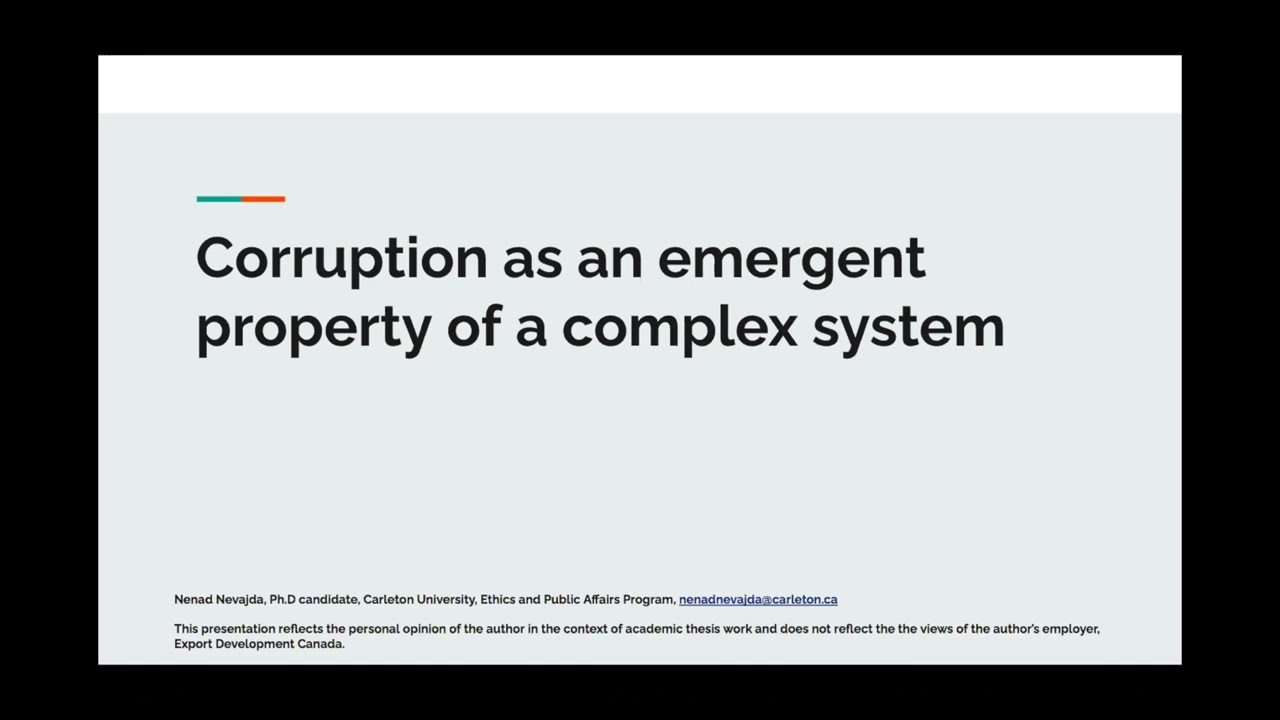 Corruption as an emergent property of a complex system - Nenad Nevajda