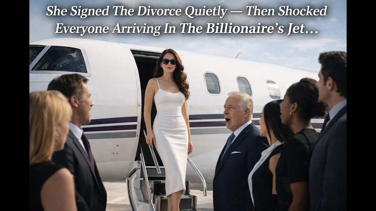She Signed The Divorce Quietly — Then Shocked Everyone Arriving In The Billionaire’s Jet...